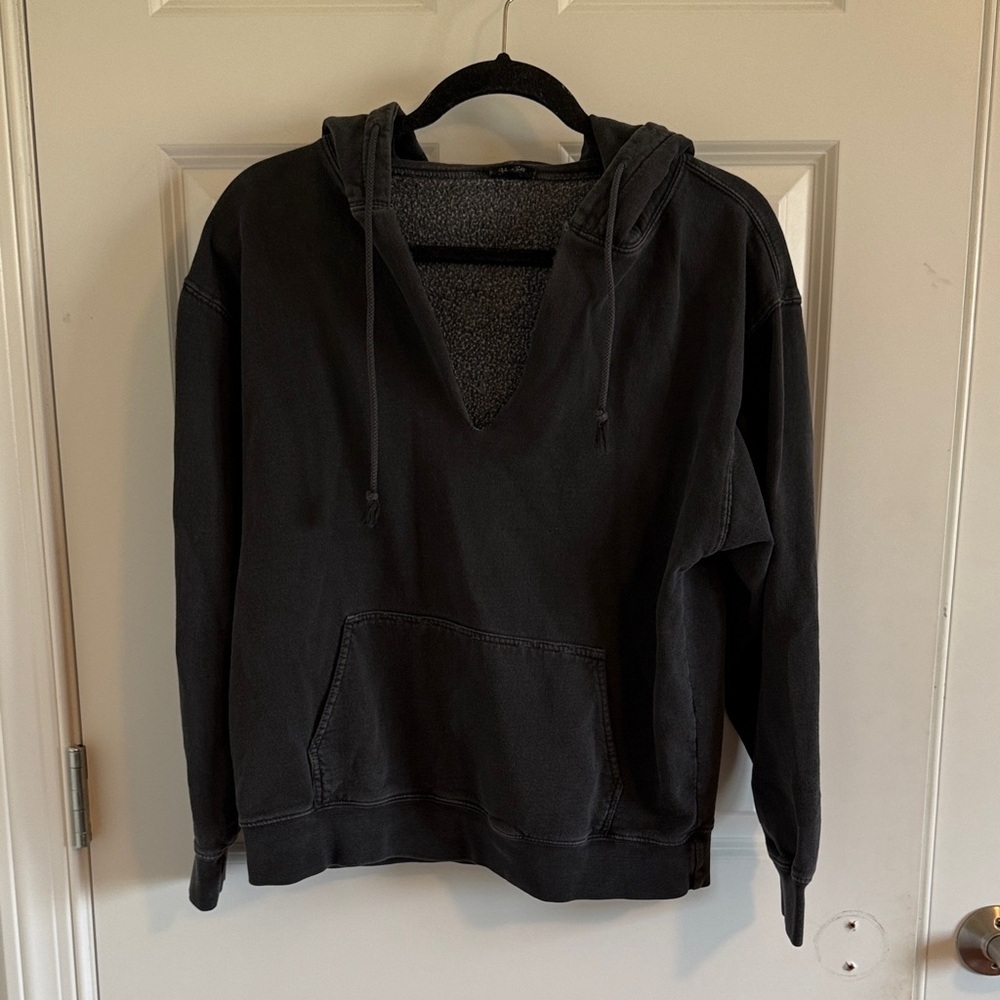 Brandy Melville John Galt Black Hoodie with Front Pocket